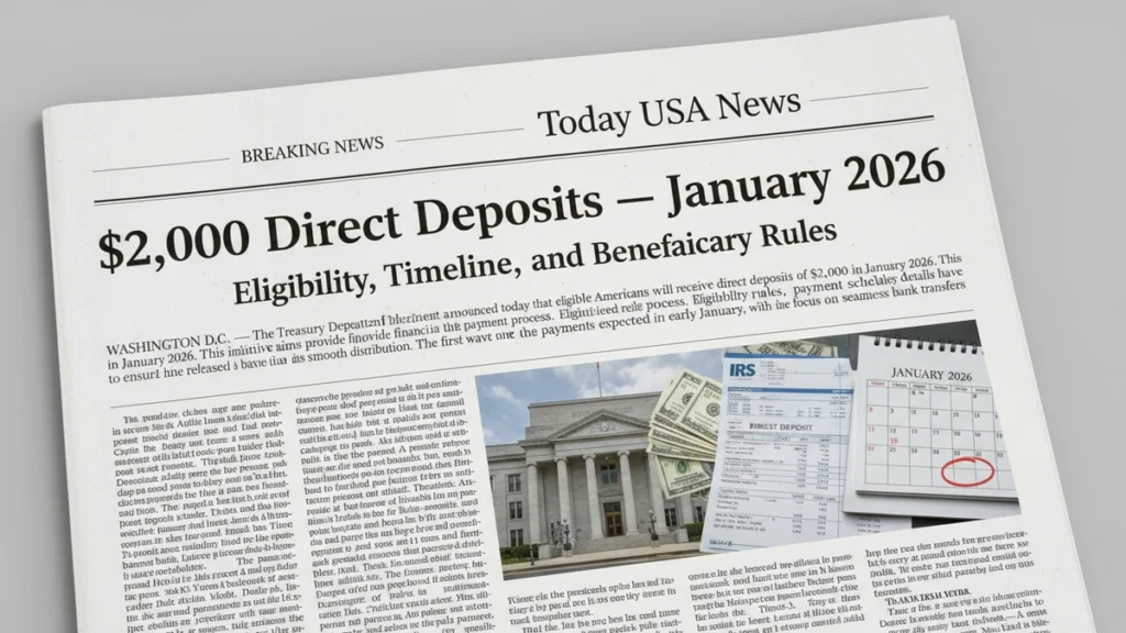 $2000 Direct Deposits January 2026 Eligibility, Timeline and Beneficiary Rules